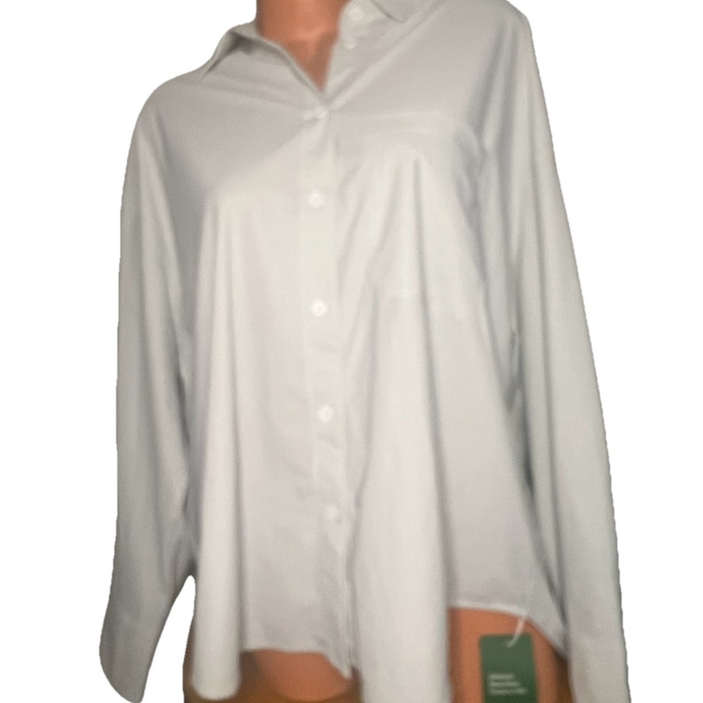 HALARA NWT Button Front Top High Low XL MINT GREEN